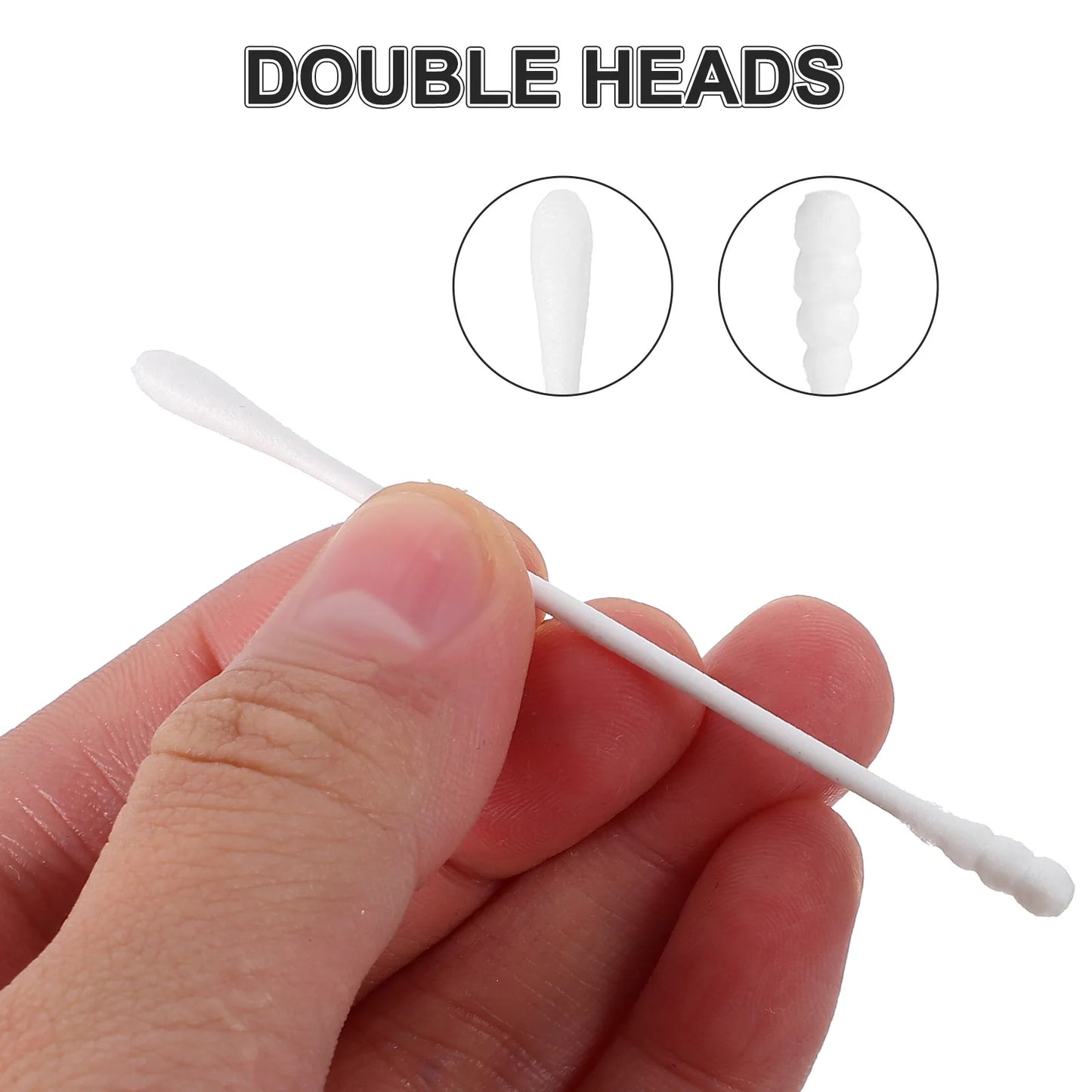 200Pcs White Cotton Swabs Baby Care Buds Double Head Design Spiral Ellipse Tips Safe Ear Cleaner For Belly Button Cleaning Wound