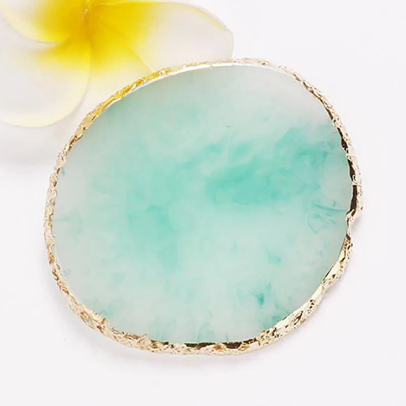 Nail Art Palette False Nail Tips Mixing Color Drawing Pallet Gel Polish Display Shelf Round Resin Agate Stone Manicure Tool