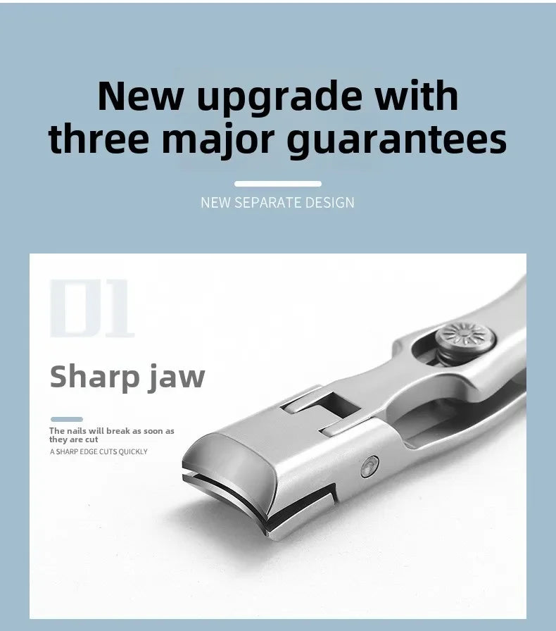 Nail Clippers Stainless Steel Wide Jaw Opening Manicure Fingernail Cutter Thick Hard Ingrown Anti Splash Toenail Scissors tools