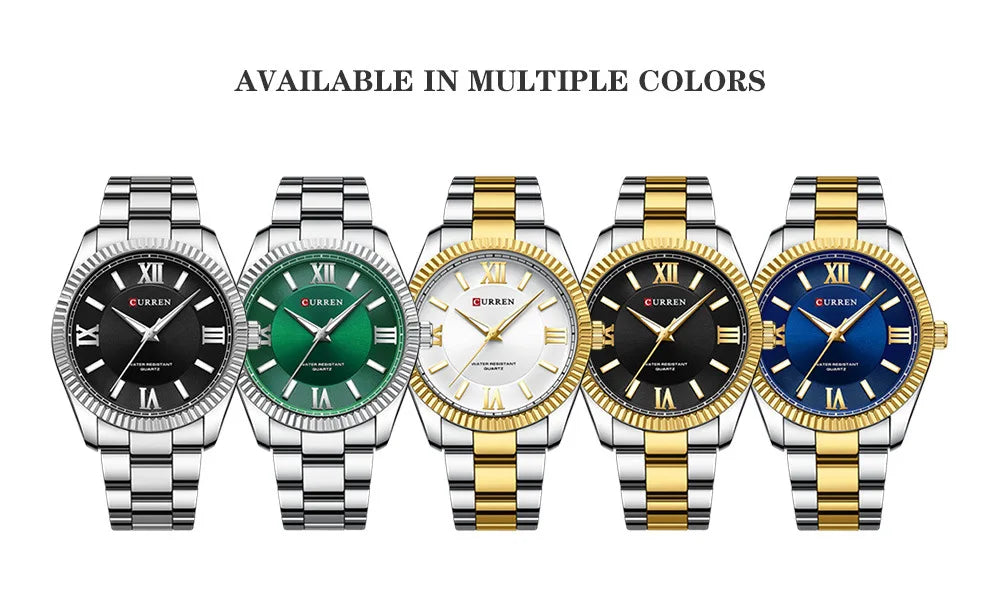 CURREN 8453 Men's Quartz Watch Fashionable Elegant Waterproof Luminous Stainless Steel Strap Business Men's Watch reloj hombre