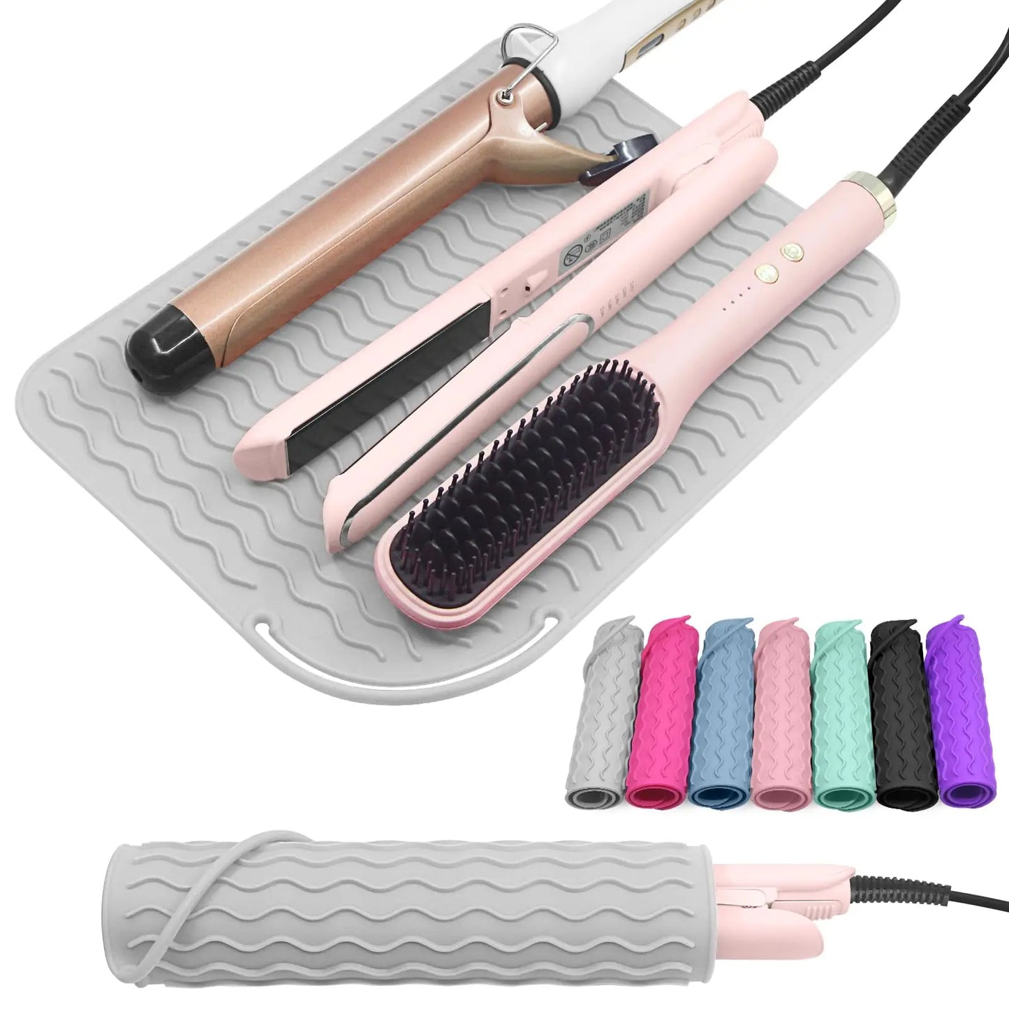 Silicone Heat Resistant Mat For Hair Insulation Mat Portable Hot Tools Pad Straightener Curling Stick Curler Flat Irons
