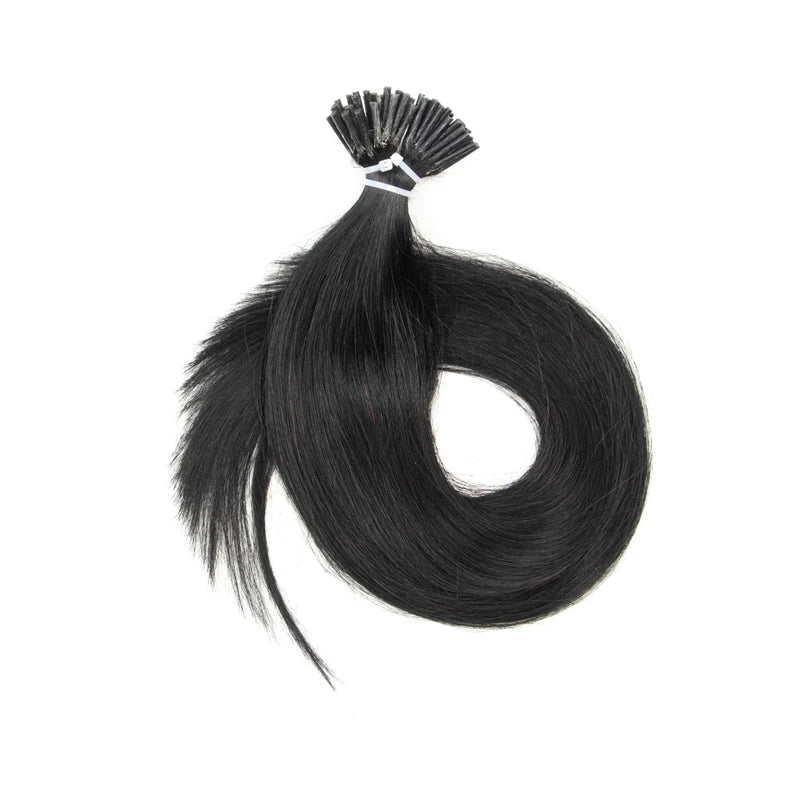 I Tip Keratin Hair Extensions Real Human Hair Pre Bonded Micro Beads Hair Capsules Micro link Capsules Hair 14-22" 30g/1pack