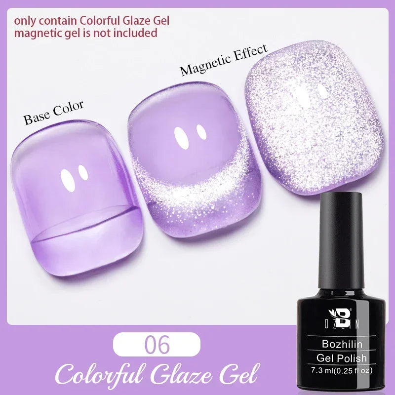 7.5ml Red Glitter Gel Nail Polish Crystal Semi Permanent Soak Off UV Gel Varnish Nail Art Manicure Base Matte Top Coat Vernis