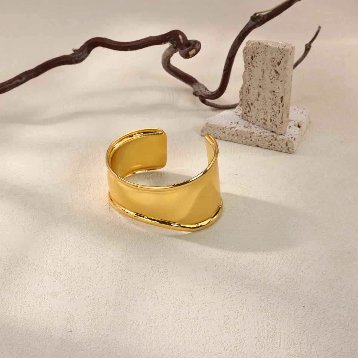 Classic Texture Geometric Open Bangle Bracelet For Women Stainless Steel Gold Color Exquisite Cuff Bracelet 2025 Hand Jewelry