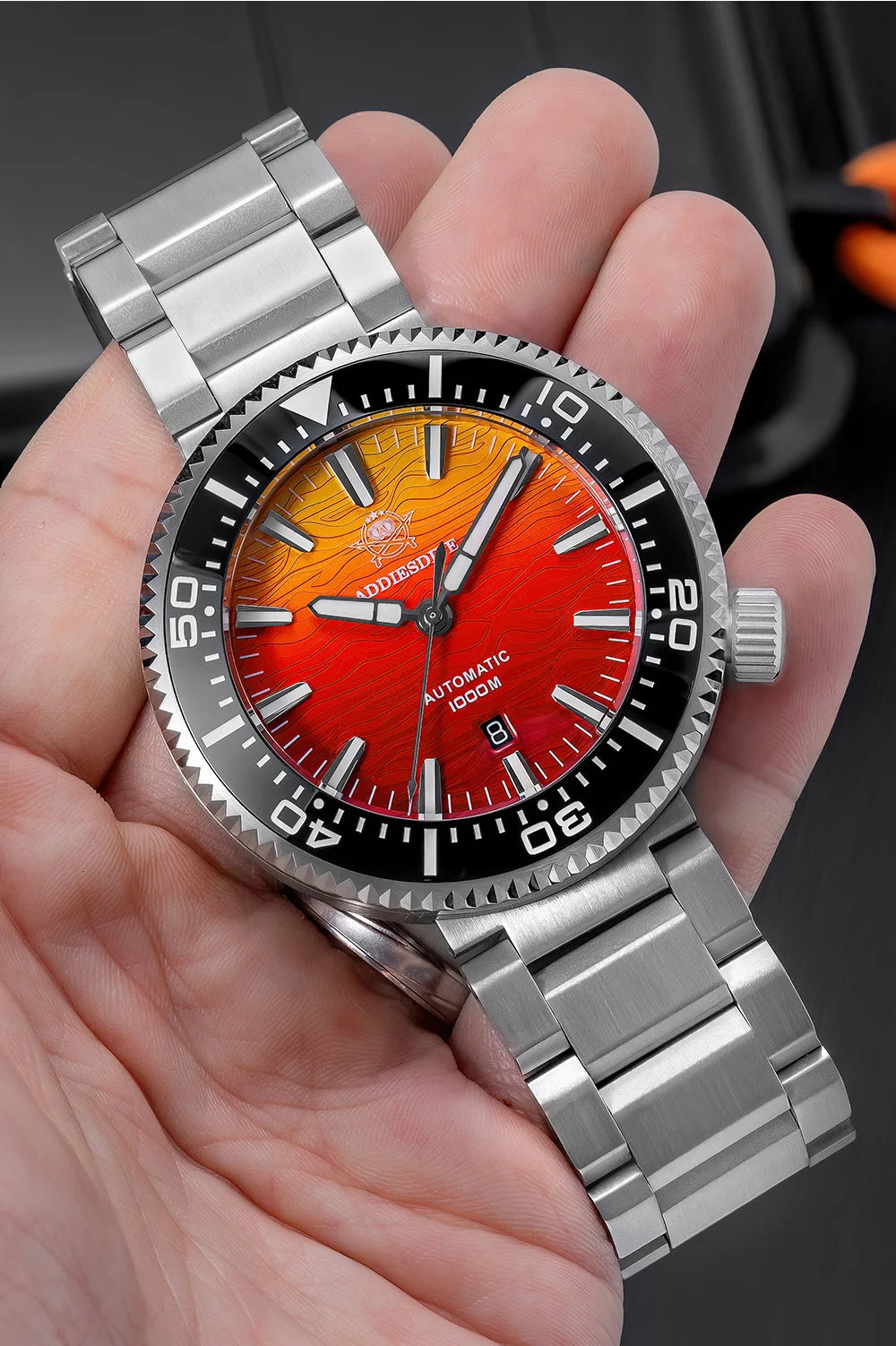 ADDIESDIVE AD2526 Automatic Mechanical Dive Watch Japan 8215 1000M Water Resistant Sapphire Double Dome Ceramic Bezel BGW9