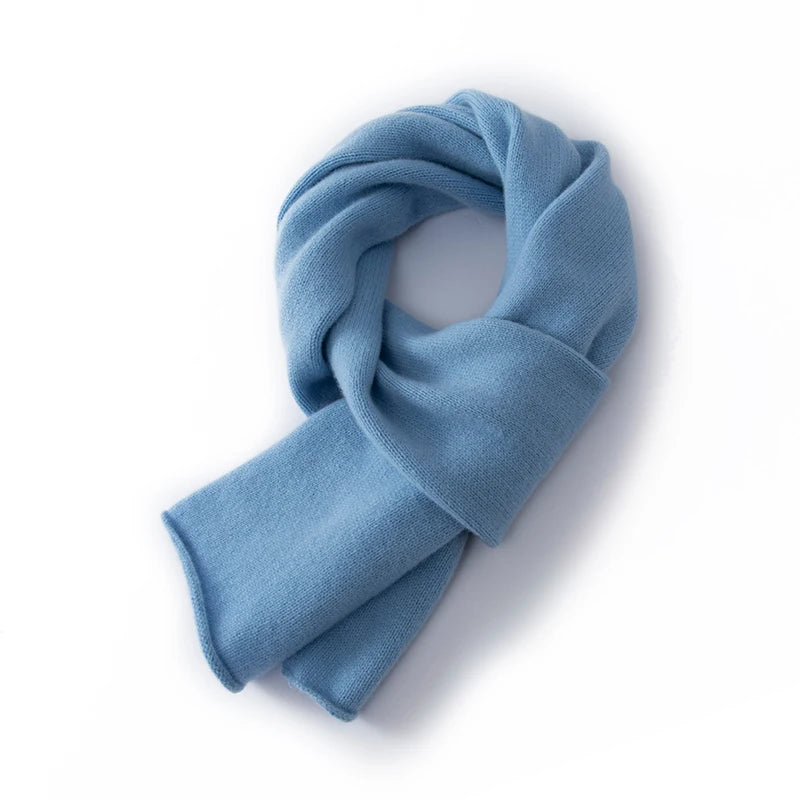 100% Wool Winter Scarf - Knitted Shawl Wrap