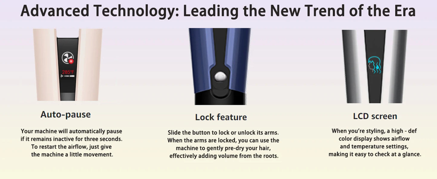 2-in-1 Hair Straightener & Dryer Combo with Smart Temperature Control and Digital LCD Display - Quick Styling for Home & Salon