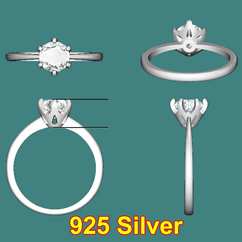 D VVS-VS Lab Grown Diamond Rings For Women S925 Silver Platinum 10k 14k 18k Gold Rings Jewelry For Engagement Wedding With IGI
