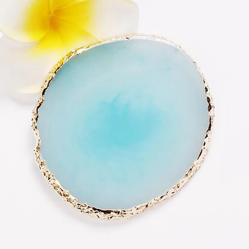 Nail Art Palette False Nail Tips Mixing Color Drawing Pallet Gel Polish Display Shelf Round Resin Agate Stone Manicure Tool