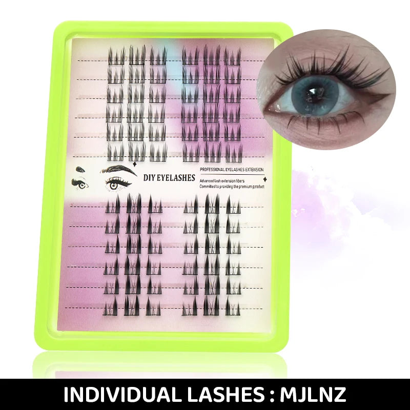 DINGSEN Eyelashes Cluster Soft Individual Lashes Eyelashes Extensions Volume DIY Eyelashes Kit Thick Cluster Eyelash Makeup