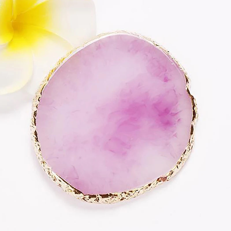 Nail Art Palette False Nail Tips Mixing Color Drawing Pallet Gel Polish Display Shelf Round Resin Agate Stone Manicure Tool