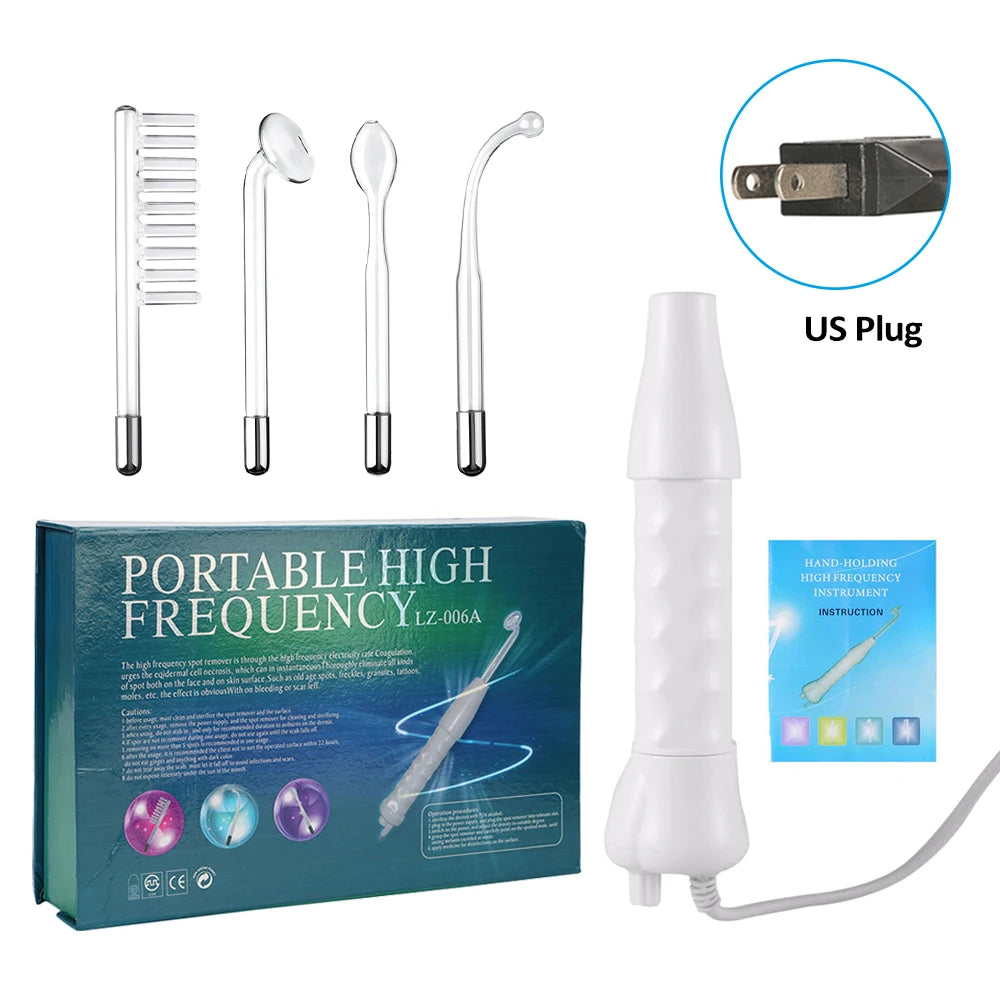 Portable High Frequency Facial Machine Skin Therapy for Face Acne Massage Skin Rejuvenation Tightening Wrinkle Reducing Tool