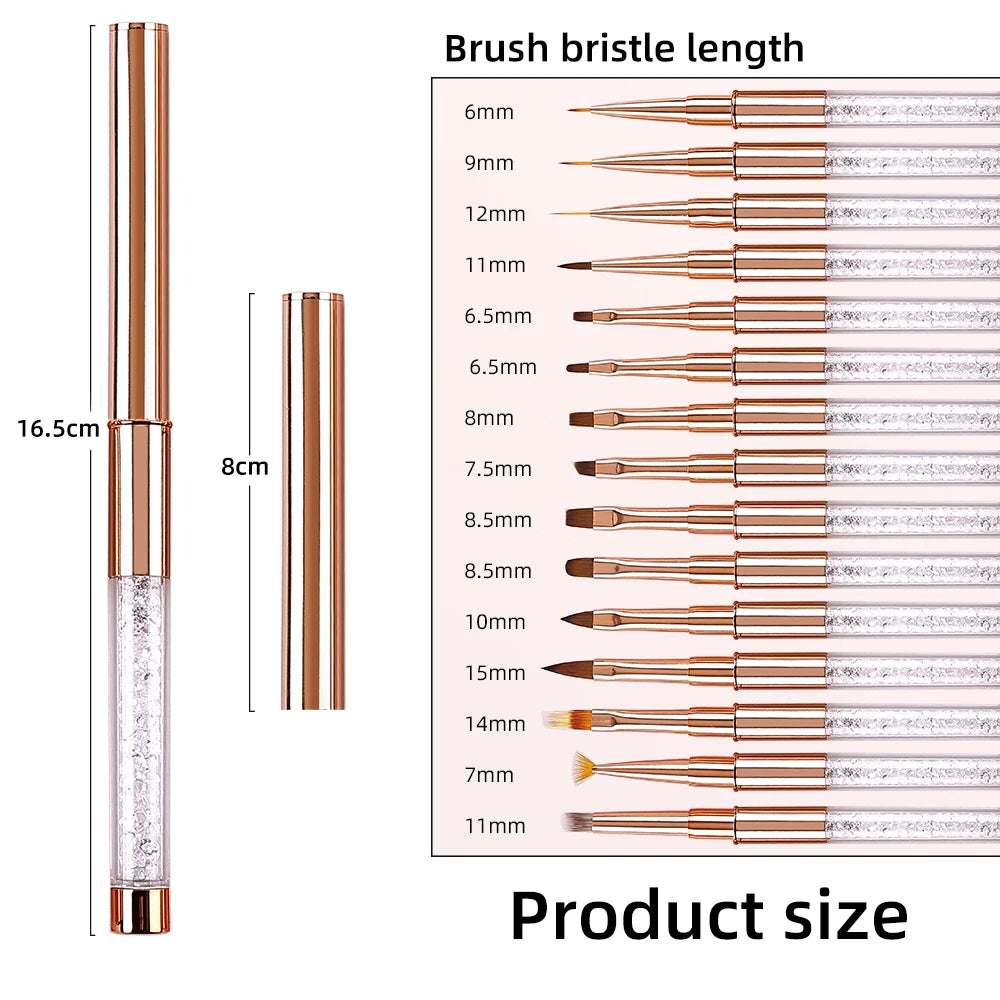 Nail Art Acrylic Liquid Powder Carving UV Gel Extension Builder Painting Brush Lines Liner Drawing Pen Manicure Tool Born Pretty