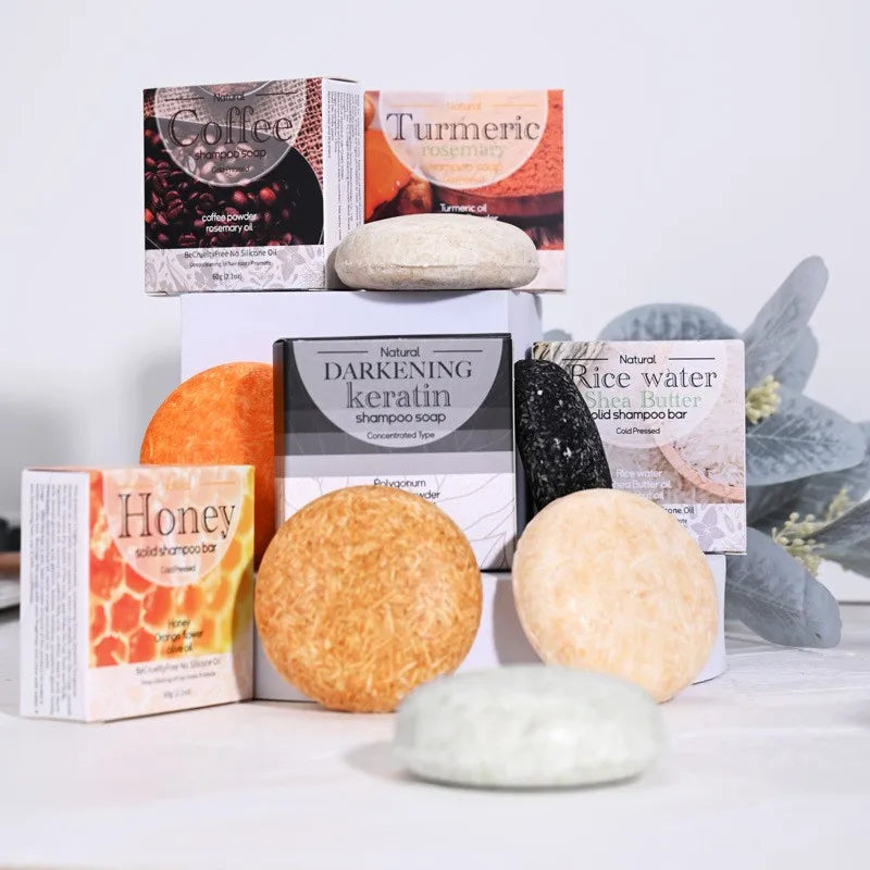 XF 60g Rice Shampoo Bar 100% Natural Organic Solid Soap for Hair Care Anti-Hair Loss and Repair Damaged Hair