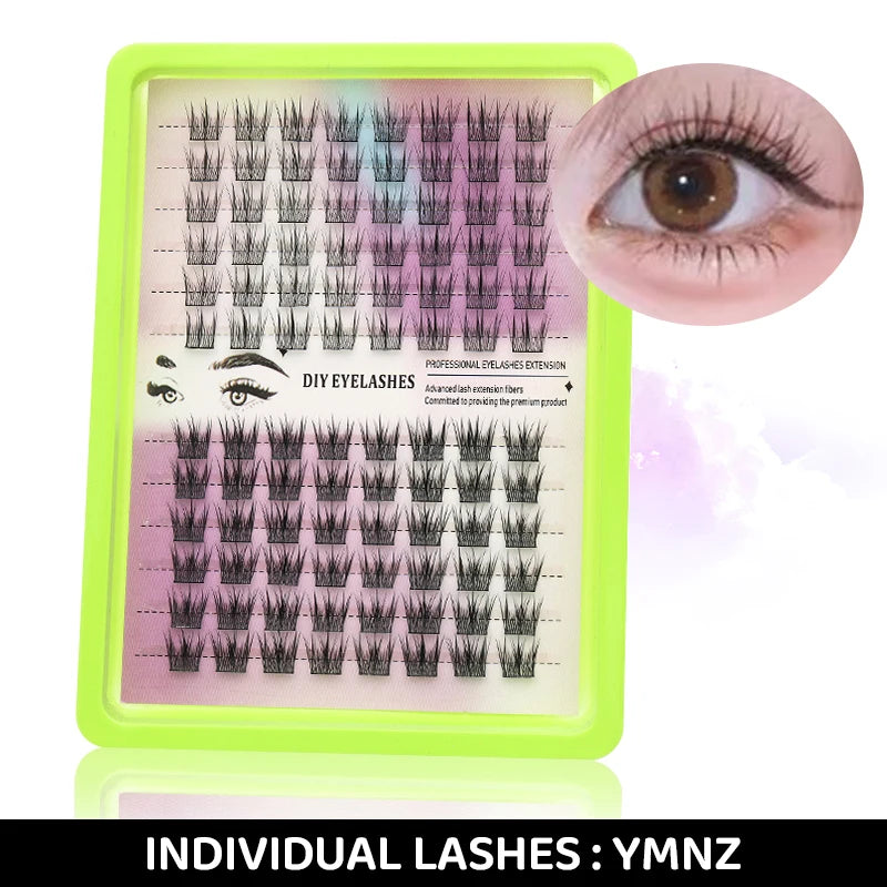 DINGSEN Eyelashes Cluster Soft Individual Lashes Eyelashes Extensions Volume DIY Eyelashes Kit Thick Cluster Eyelash Makeup