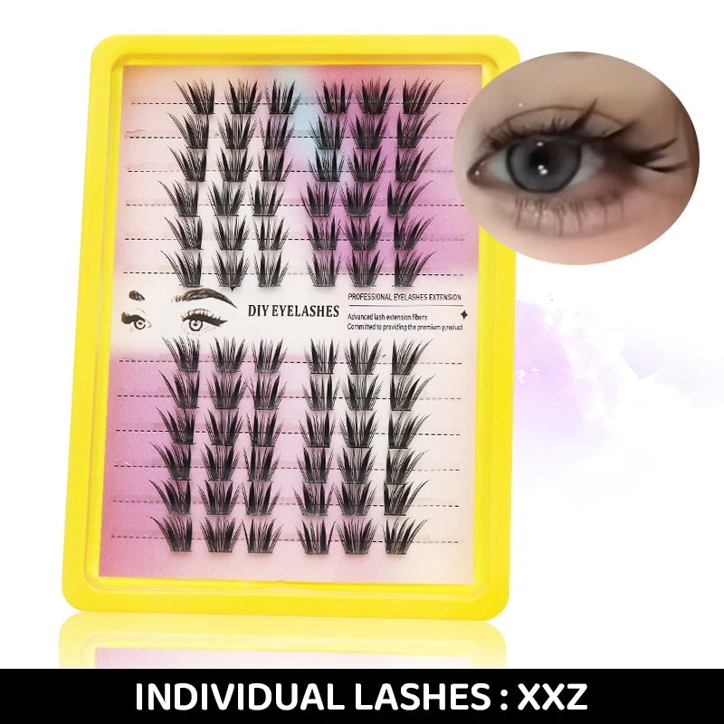 DINGSEN Eyelashes Cluster Soft Individual Lashes Eyelashes Extensions Volume DIY Eyelashes Kit Thick Cluster Eyelash Makeup