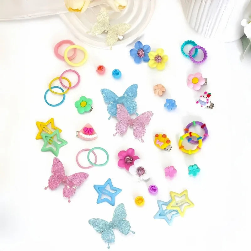 510-Piece Hair Accessories Set - Colorful Bows, Flowers & Stars
