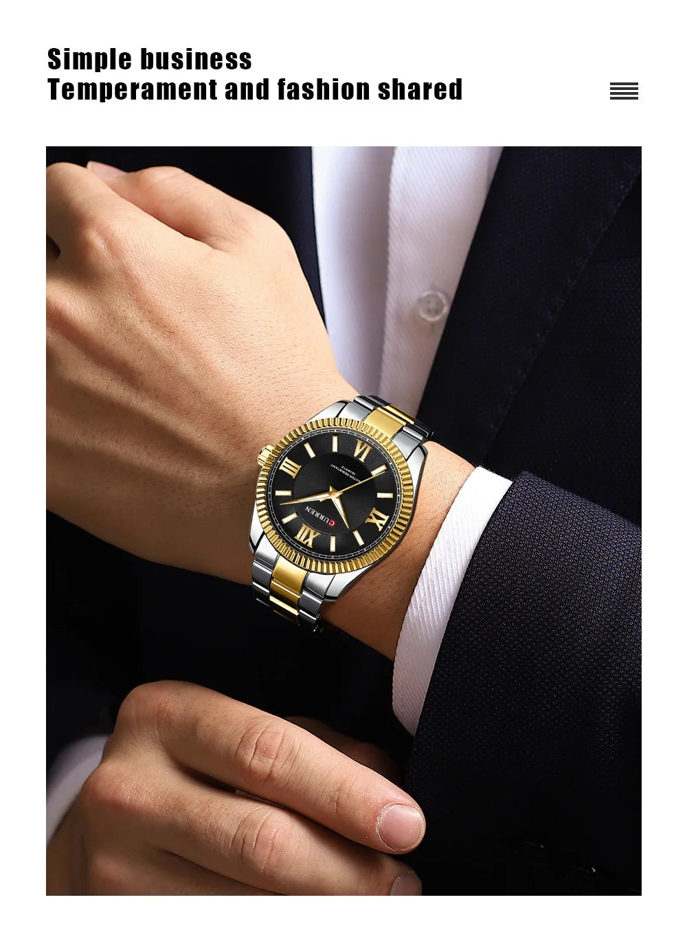 CURREN 8453 Men's Quartz Watch Fashionable Elegant Waterproof Luminous Stainless Steel Strap Business Men's Watch reloj hombre