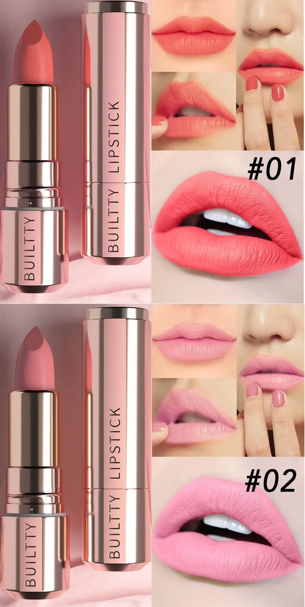 Matte Nude Lipstick Smooth Velvety Long Lasting Lip Stick Non-Stick Cup Not Fade Nude Lip Stick Makeup Gifts for Women and Girls