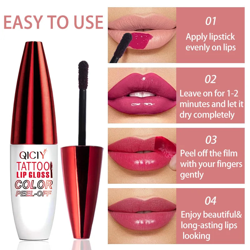 Tear Lip Gloss 4 colors easy to apply lipstick, moisturizing and long-lasting anti-sweat non-sticky cup tearing lipstick