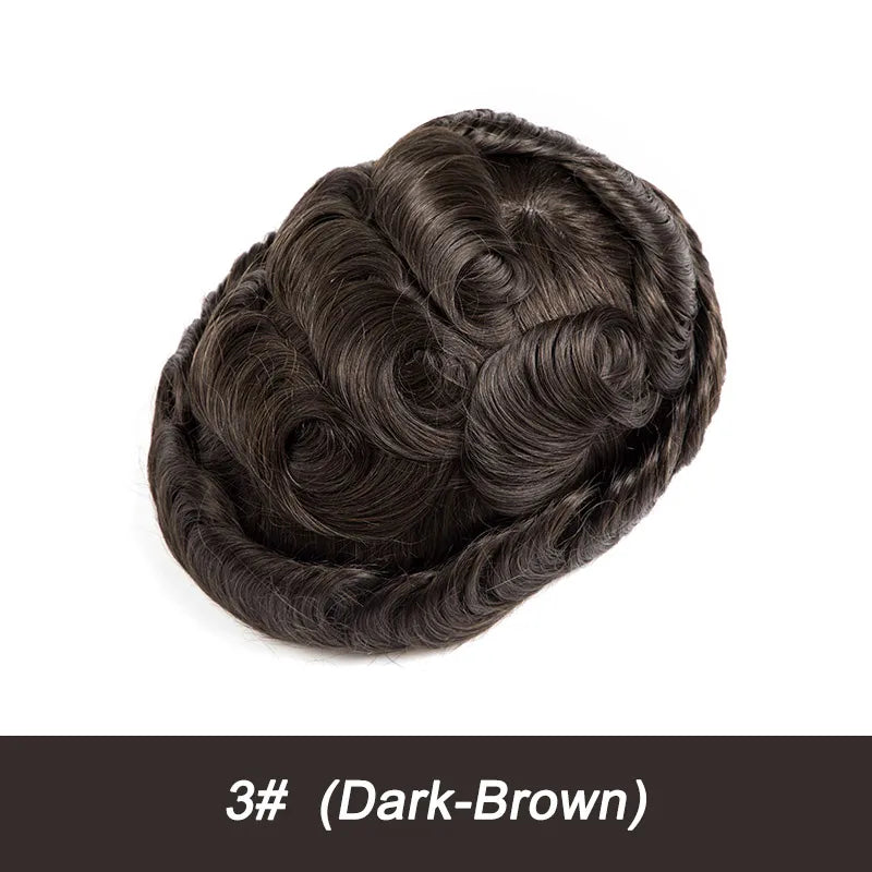 Full Swiss Lace Toupee Ultra Delicate AIR-Lace Male Hair Prosthesis Breathable 100% Natural Human Hair System Unit Mens Wig