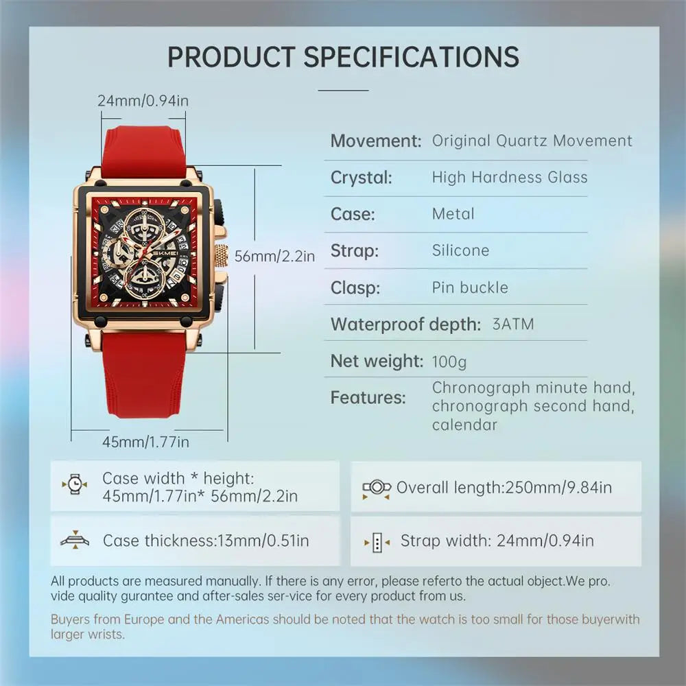 SKMEI Luxury Fashion Design Waterproof Time Clock Watches Male Fashion Cool Movement Quartz Watch For Men Women Date Wristwatch
