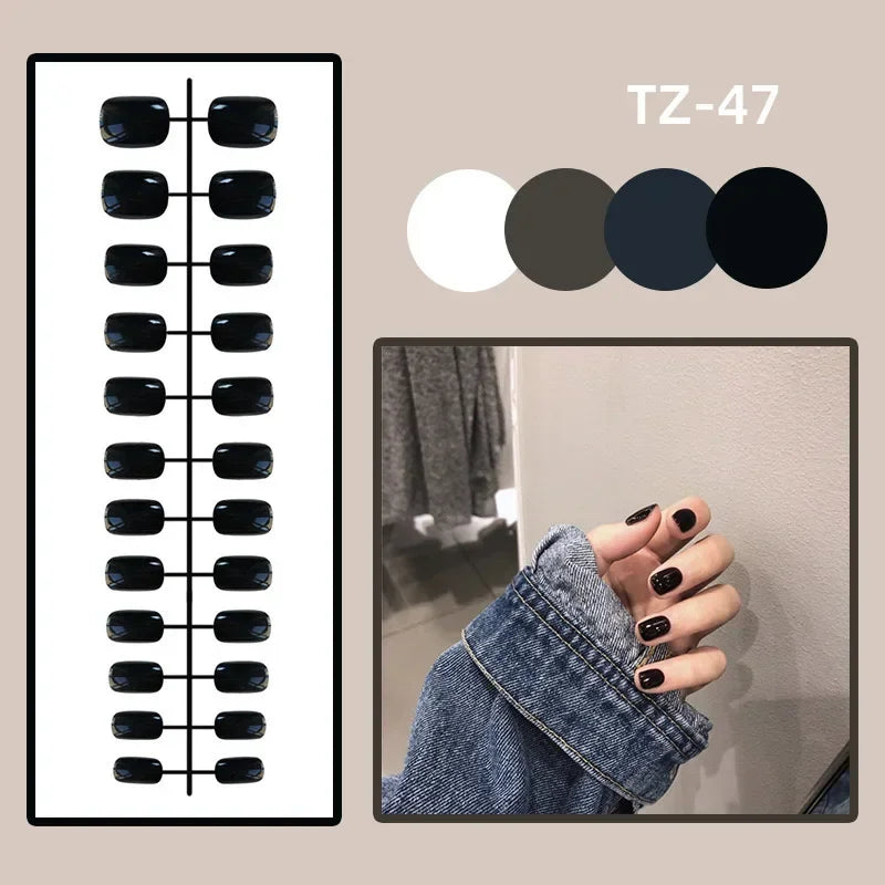 24Pcs Leopard Print Fake Nails Black Bow Press on Long Almond with Rhinestone False Nails Wearable Finished Fingernails Nail Art