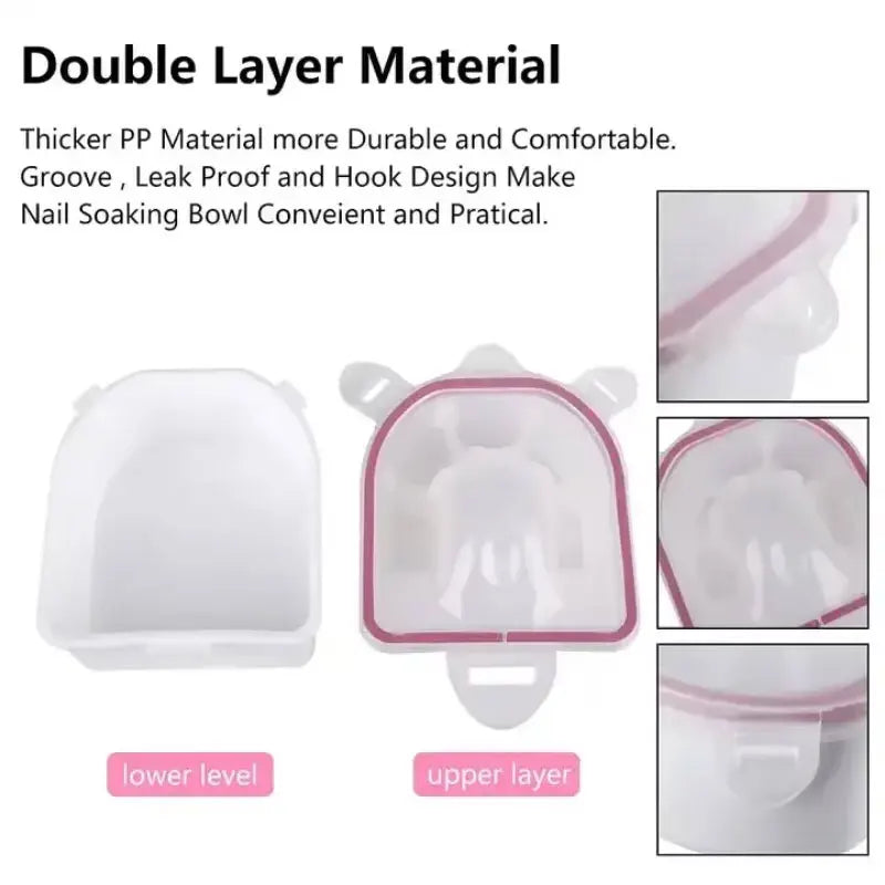 【Hot sales】Nail Polish Remover Soak Bowl Nail Art Treatment Health Tools Durable Horny Care Bubble Bowl