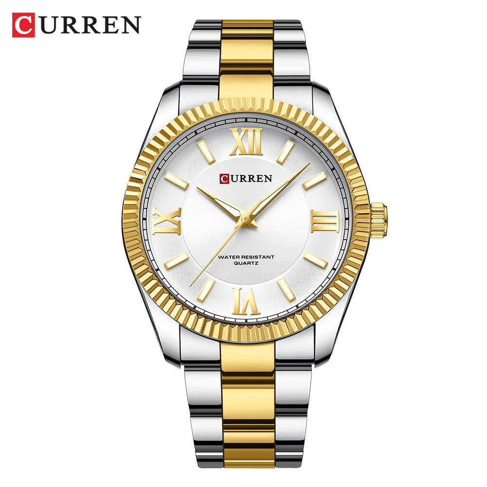 CURREN 8453 Men's Quartz Watch Fashionable Elegant Waterproof Luminous Stainless Steel Strap Business Men's Watch reloj hombre