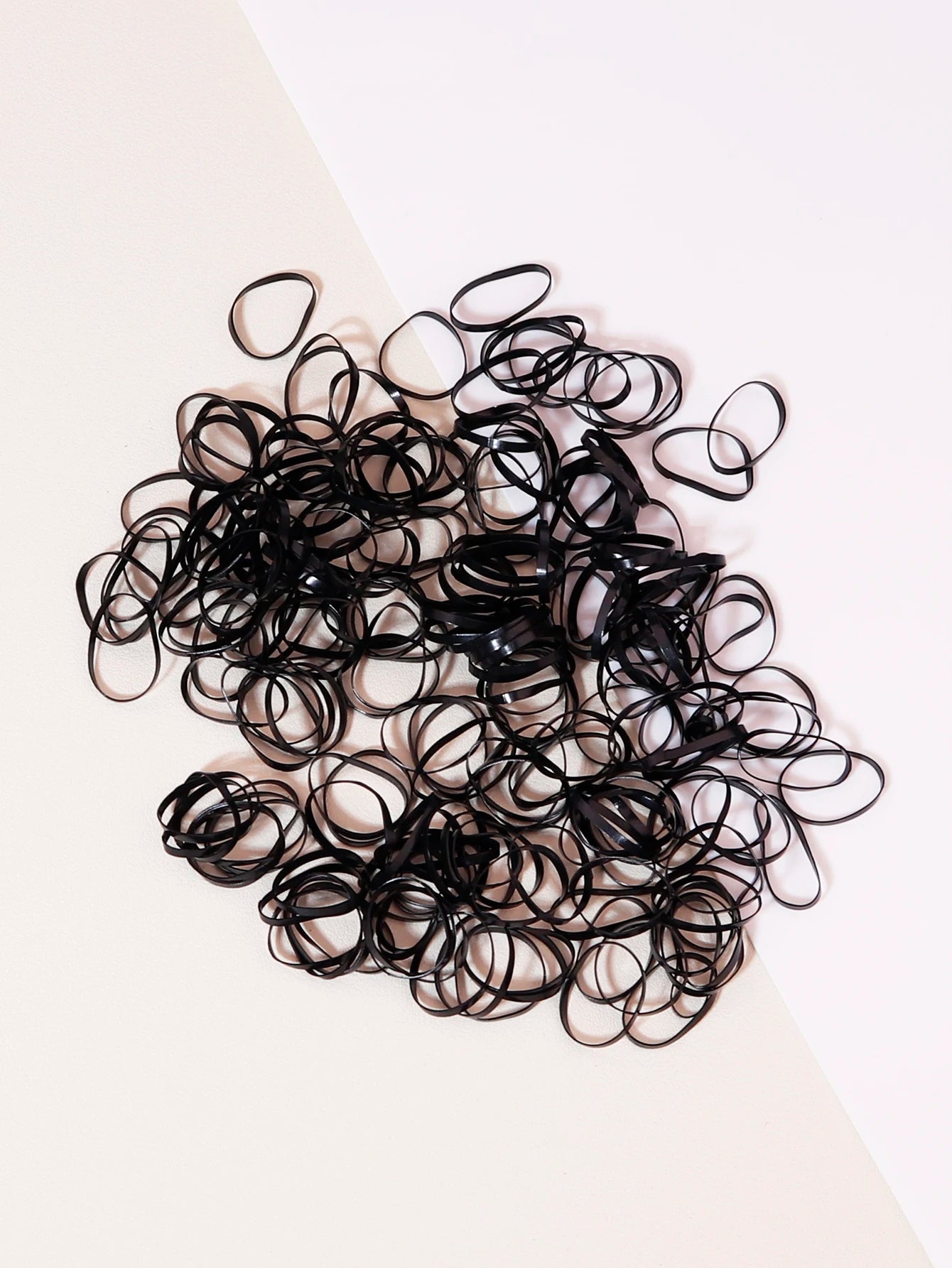 500pcs black elastic rubber bands for hair salon tools with ponytail hairstyle and small braid design Special for real hair wigs