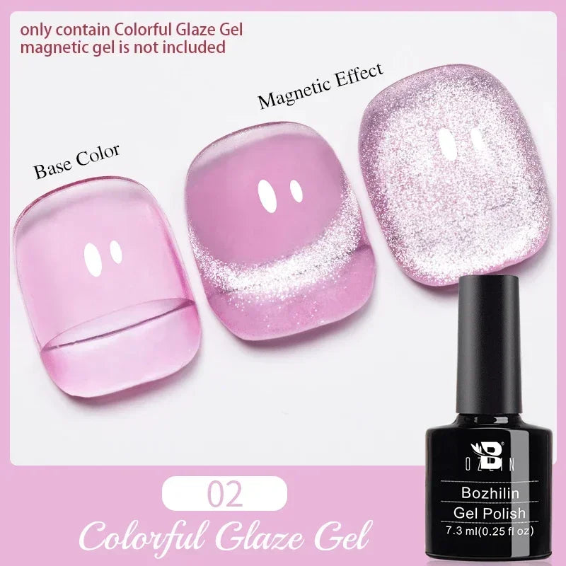 7.5ml Red Glitter Gel Nail Polish Crystal Semi Permanent Soak Off UV Gel Varnish Nail Art Manicure Base Matte Top Coat Vernis