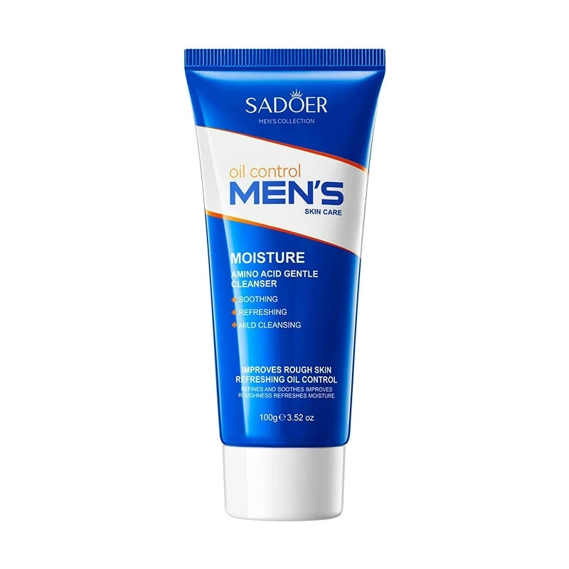 SADOER Men's Facial Cleanser Face Wash Foam Face Cleanser Oil Control Anti Acne Hydrating Moisturizing Men Skin Care Products