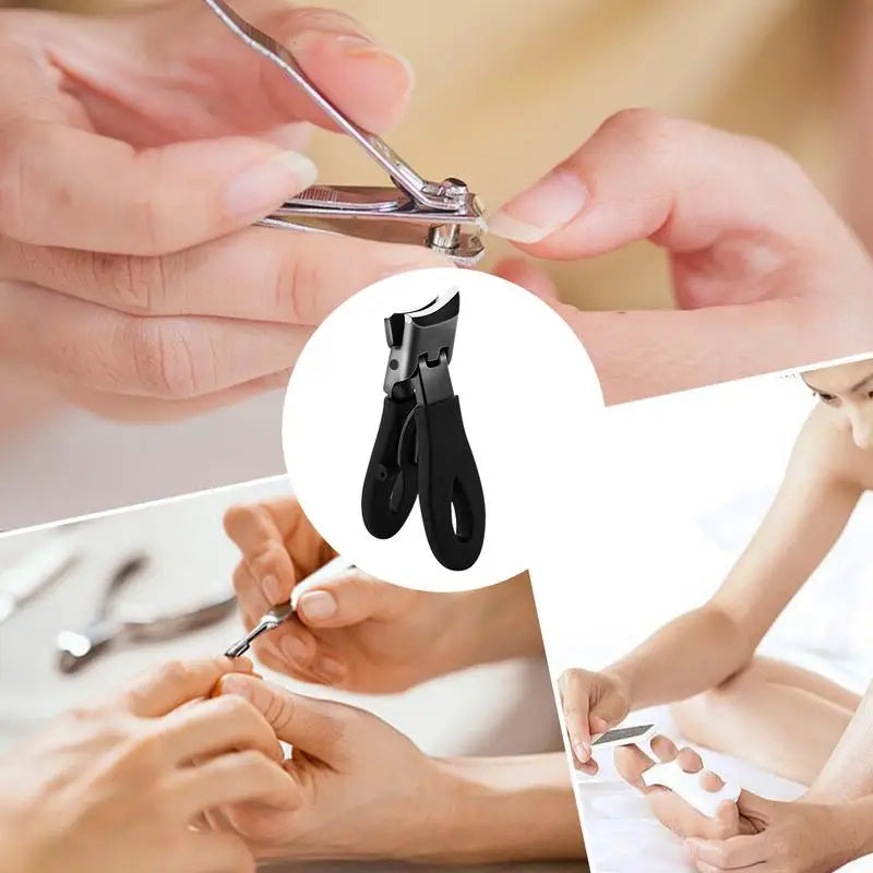 Slanted Nail Clippers Wide Jaw Opening Anti-Splash Slanted Nail Clippers Study Travel Slanted Toenail Trimmer for Men Women