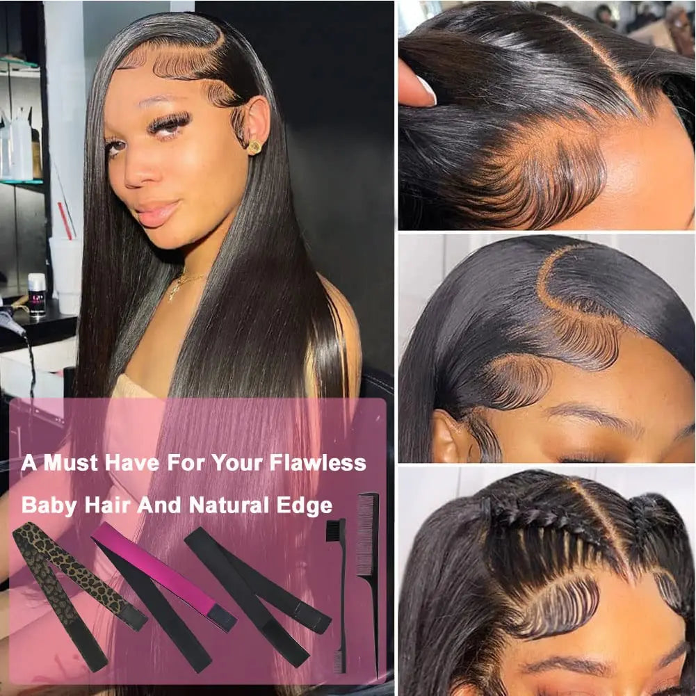 5pcs Elastic Bands for Wig,Adjustable Lace Front Wig Edge Melting Bands for Women,No Slip Magic Buckle Multicolor Christmas gift