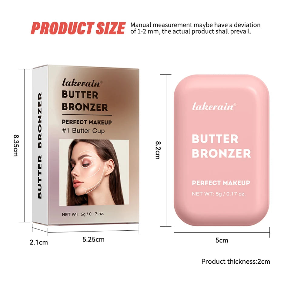 Single Color Butter Blush Matte Natural Cheek Tint Waterproof Face Contouring Cosmetics Blush Powder Face Soft Female Makeup