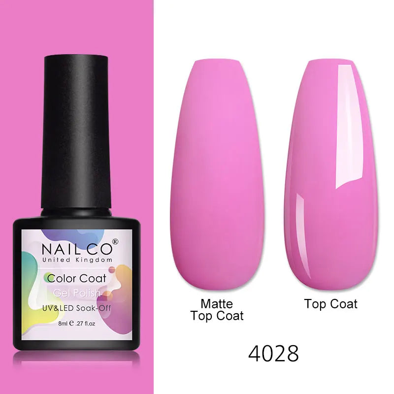 NAILCO 8ml Pink Red Colors Gel Nail Polish Nail Art Varnishes Gel Lacquer Coat LED Nails Manicure Design UV Gel Varnish Soak Off