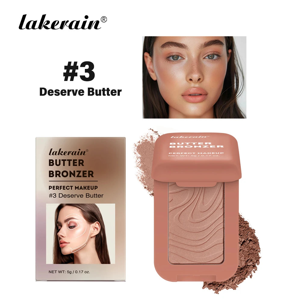 Single Color Butter Blush Matte Natural Cheek Tint Waterproof Face Contouring Cosmetics Blush Powder Face Soft Female Makeup
