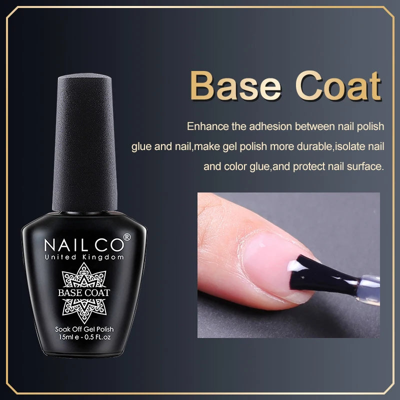 NAILCO 15ml Gel Polish Hema TPO Free Nail Art Semi Permanent UV Varnish Gel Manicure Top Coat Hybrid Gel Glue Nails Supply Ongle
