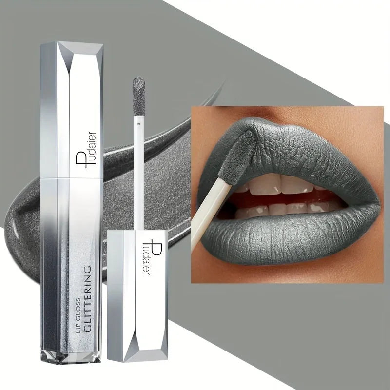 Sparkling Metallic Lip Gloss, Waterproof & Long-Lasting, Matte Lipstick Set, Non-Sticky, Party/Festival Makeup