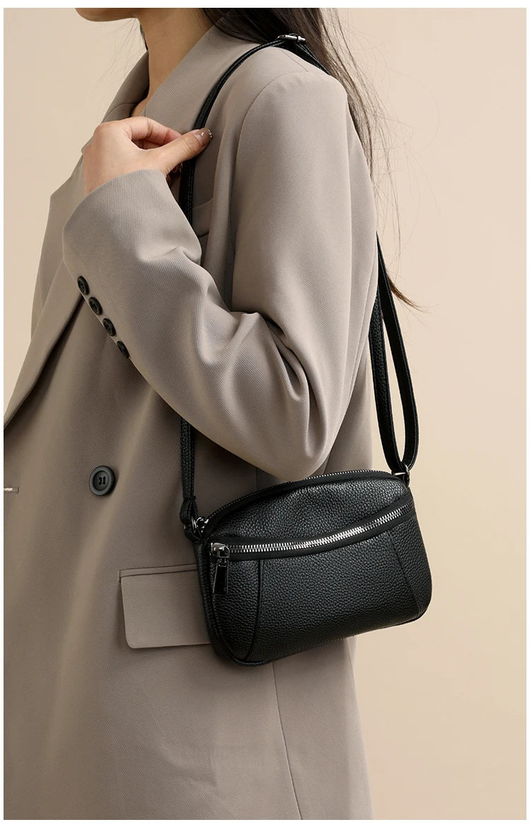 100% Cowhide New Luxury Small Handbags Brand Designer Genuine Women Crossbody Shoulder Bags Fashion Leisure Ladies Traveling Bag