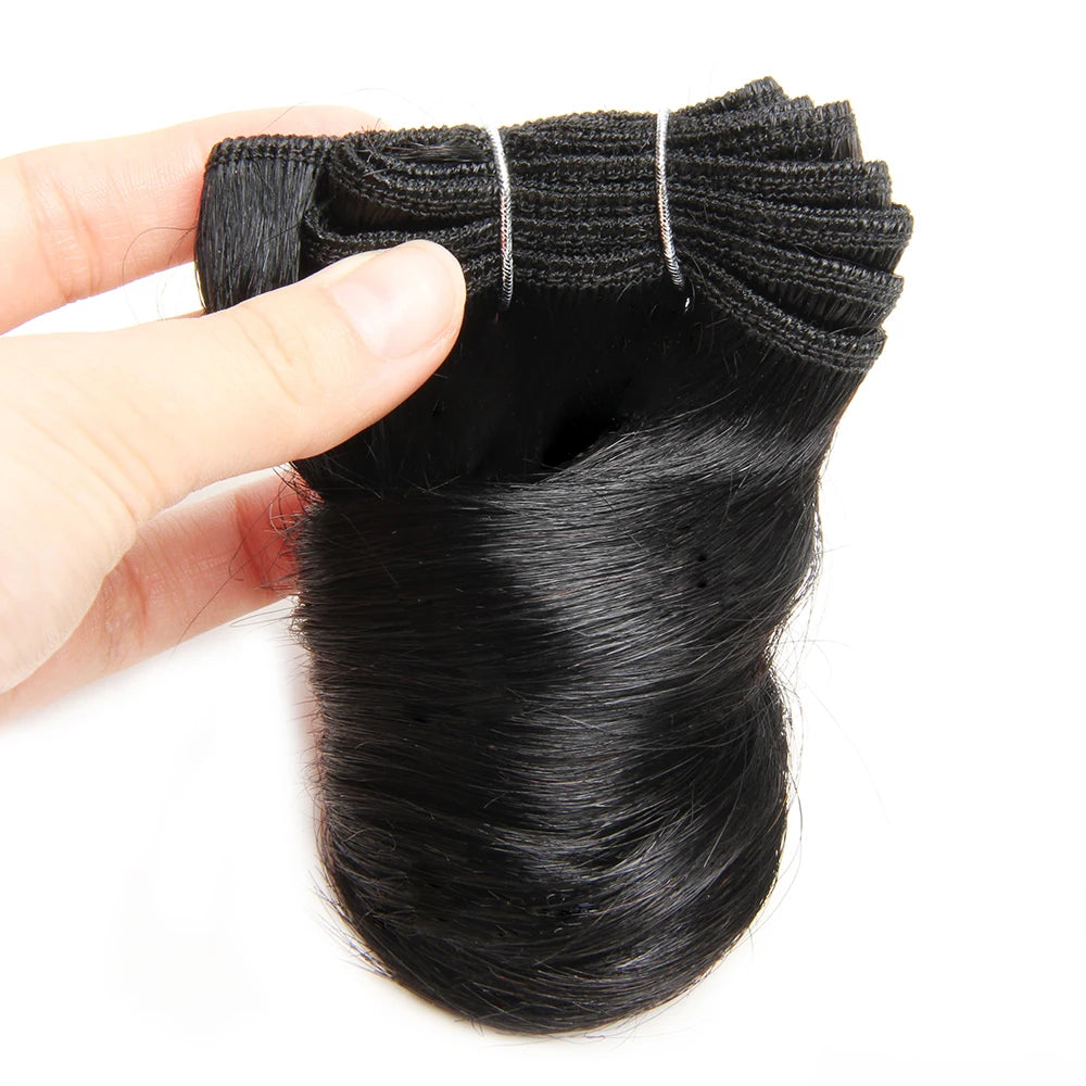 Short Hair Bundles Brazilian Hair Weave Bundles 6 Pcs/Lot Funmi Curly 8-12 Inch Bouncy Curly Hair Extensions For Black Women