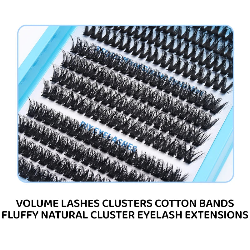DINGSEN Eyelashes Cluster Soft Individual Lashes Eyelashes Extensions Volume DIY Eyelashes Kit Thick Cluster Eyelash Makeup