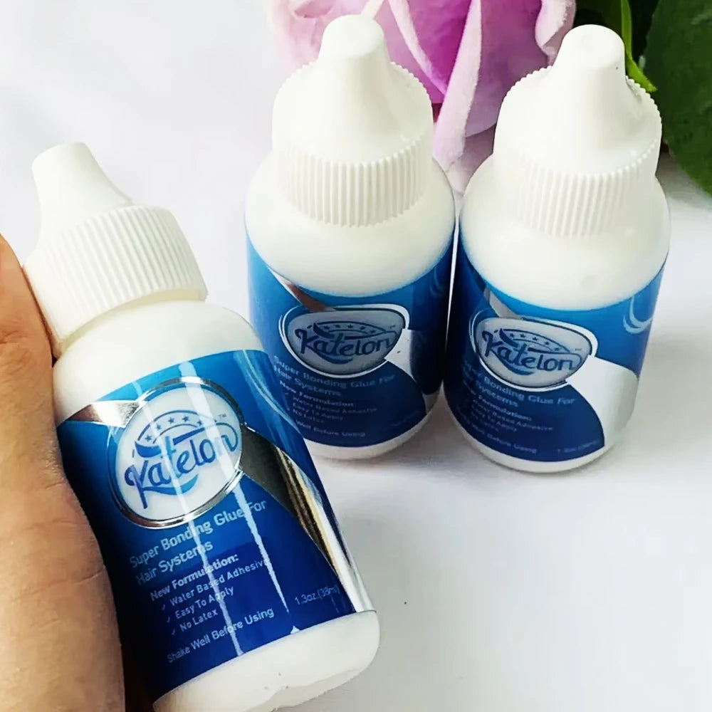 Katelon Hair Glue 38ml Toupee lace Wig Professional Invisible Biological Scalp Adhesive Waterproof yellow/white Remover 30ml