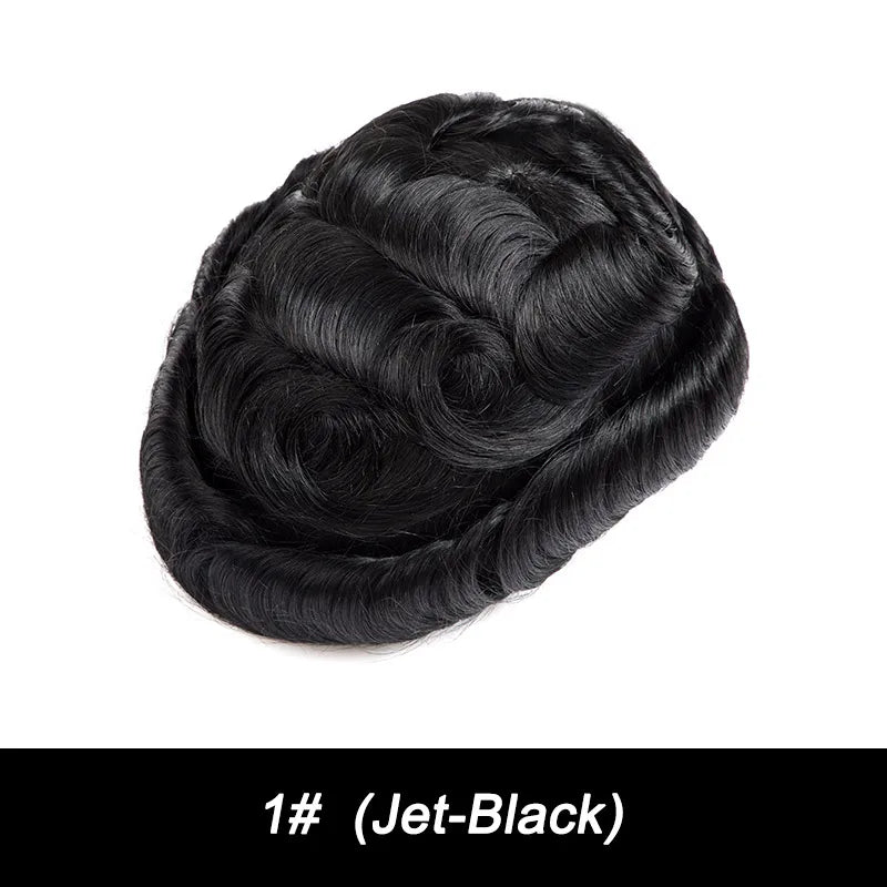 Full Swiss Lace Toupee Ultra Delicate AIR-Lace Male Hair Prosthesis Breathable 100% Natural Human Hair System Unit Mens Wig