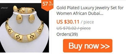 GZJPEI Tricolor Jewelry Set For Nigerian  Bridal Wedding Gift Hight Quality 18K Gold Plated Large Necklace Bracelet Earring Ring