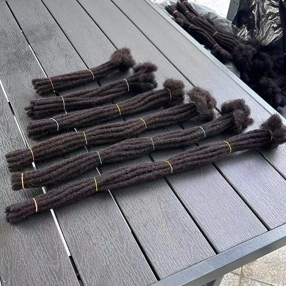 6-20 Inches Human Hair Dreadlocks Extensions Brazilian Real Human Hair Full Handmade Dreadlocks Braids Crochet for Men and Women