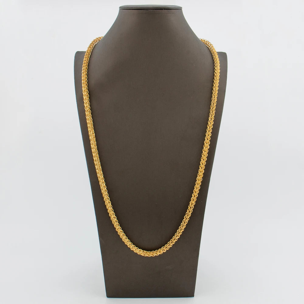 African Dubai Chain Necklace Jewelry Set for Women 18k Gold Color Choker Necklace Waist Belt for Weddings Bridal Jewelry Set