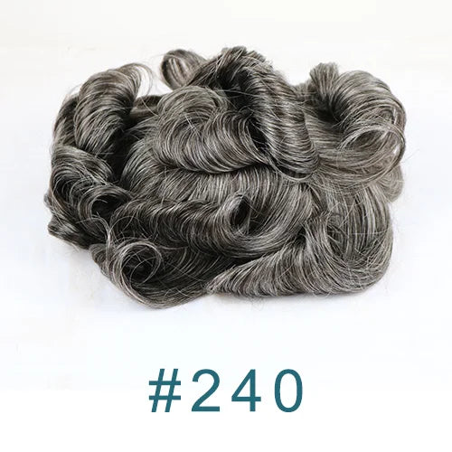 Realistic Men's Toupee Durable NPU Bond Gray Male Human Hair Prosthesis Capillary System Natural Hairline Comfortable Fine Mono