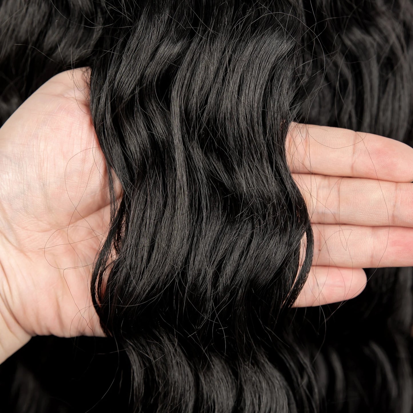 Synthetic Black Hair Wig with Braids for Women 28 Inch Wavy Natural Looking Synthetic Heat Resistant Fiber Wig for Daily Use