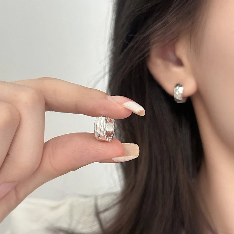 PONYKISS 925 Sterling Silver 18K Gold Round Stud Earrings for Women Minimalist Classic Fine Jewelry Geometric Accessories